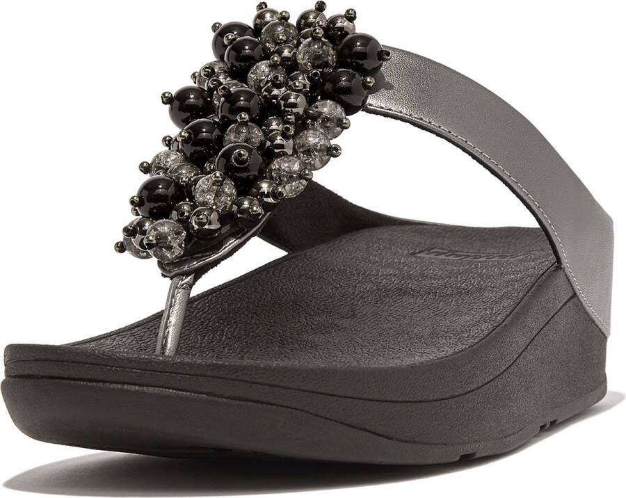 FitFlop Fino Bauble-Bead Toe-Post Sandals ZWART