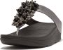 FitFlop Fino Bauble-bead Toe-post Slides Zwart Vrouw - Thumbnail 1