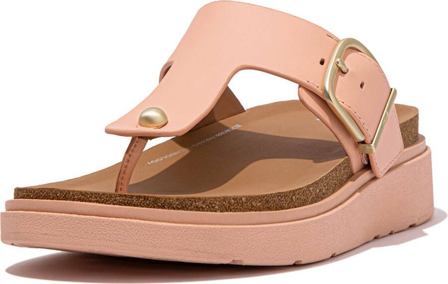 FitFlop Gen-FF Buckle Leather Toe-Post Sandals ROZE