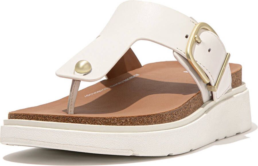 FitFlop Gen-FF Buckle Leather Toe-Post Sandals WIT