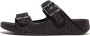 FitFlop Gogh Moc Mens Buckle Two-Tone Canvas Slides ZWART - Thumbnail 1