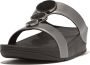 FitFlop TM Halo Bead-Circle Metallic H-Bar leren slippers zwart metallic - Thumbnail 2