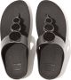 FitFlop TM Halo Bead-Circle Metallic Toe-Post leren teenslippers zwart - Thumbnail 2