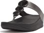 FitFlop TM Halo Bead-Circle Metallic Toe-Post leren teenslippers zwart - Thumbnail 6