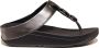 FitFlop TM Halo Bead-Circle Metallic Toe-Post leren teenslippers zwart - Thumbnail 2