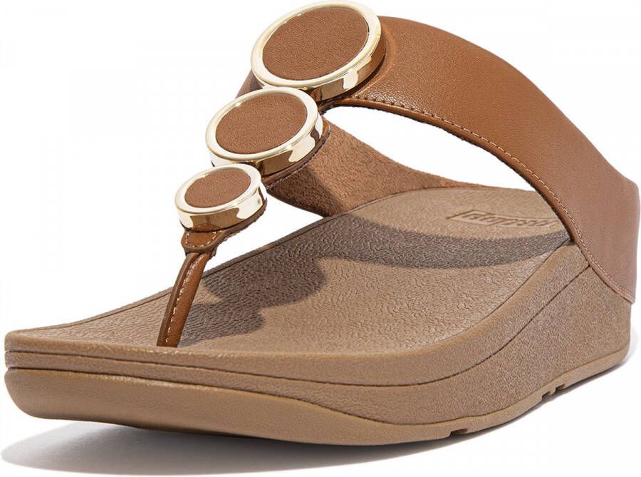 FitFlop Halo Toe Post Leather Tonal BRUIN