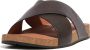 FitFlop Iqushion Men'S Leather Cross Slides BRUIN - Thumbnail 1