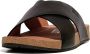 FitFlop Iqushion Men'S Leather Cross Slides ZWART - Thumbnail 1