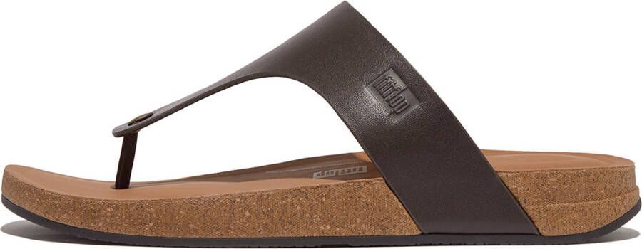 FitFlop Iqushion Men'S Leather Toe-Post Sandals BRUIN