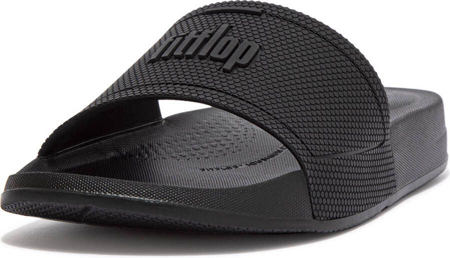 FitFlop Iqushion Pool Slide Sandalen zwart Rubber