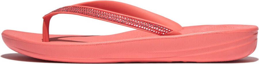 FitFlop Slipper Iqushion Sparkle Rosy Coral Roze