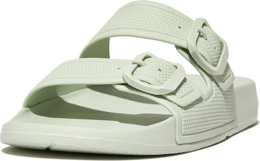 FitFlop Iqushion Two-Bar Buckle Slides GROEN