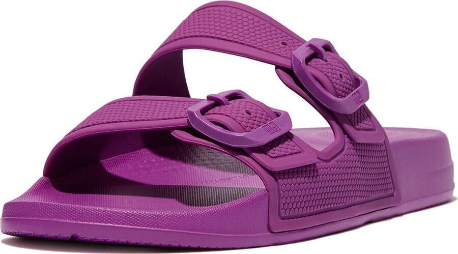 FitFlop Iqushion Two-bar Buckle Slides Paars Vrouw