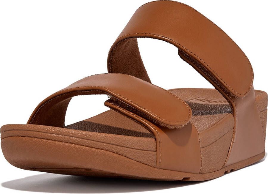 FitFlop Lulu Adjustable Leather Slides BRUIN