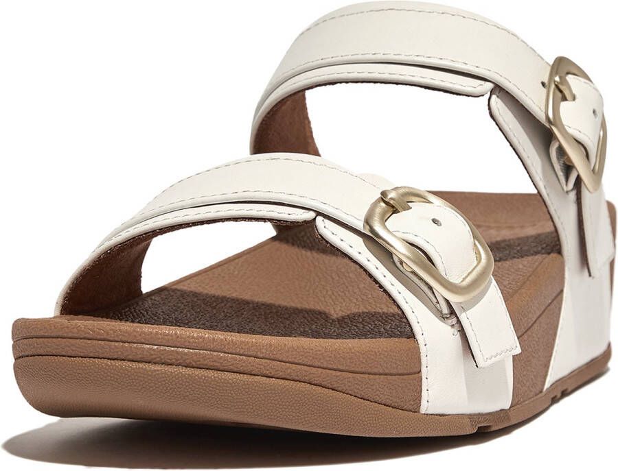 FitFlop Lulu Adjustable Leather Slides Wit Vrouw