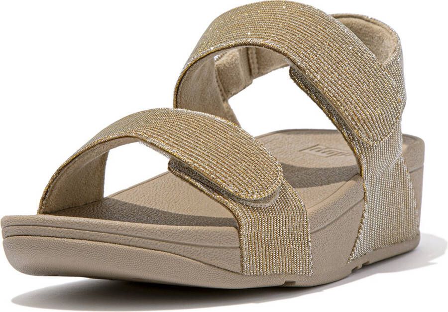 FitFlop Lulu Adjustable Shimmerlux Back-strap Sandalen Beige Vrouw