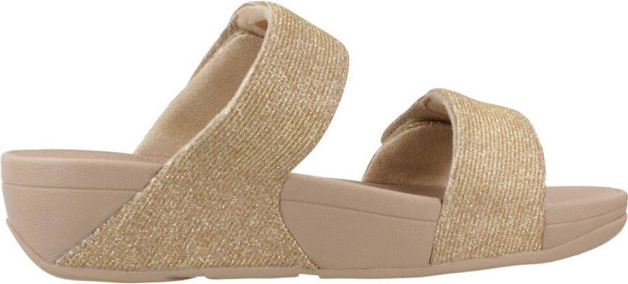 FitFlop Lulu Adjustable Shimmerlux Slippers Beige Vrouw