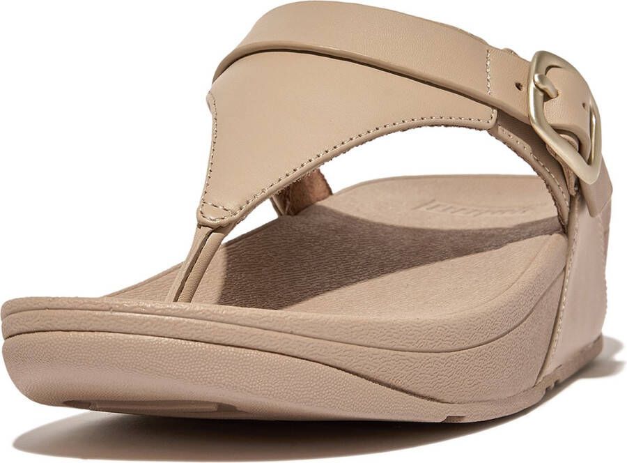 FitFlop Lulu Adjustable Toe Post Leather BEIGE