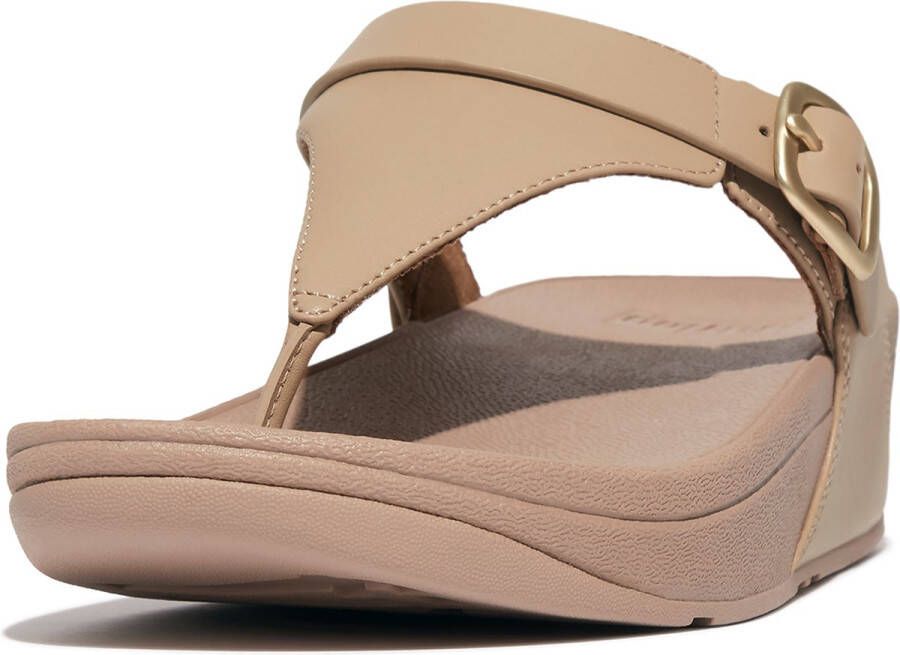 FitFlop Lulu Adjustable Toe Post Leather BEIGE