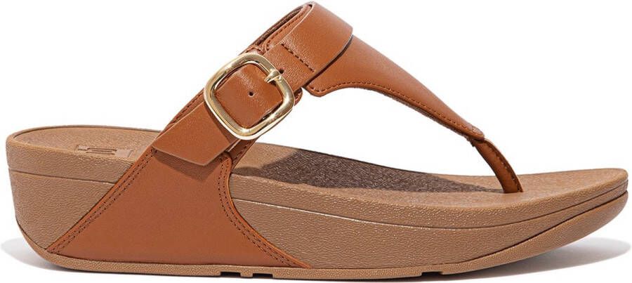 FitFlop Lulu Adjustable Toe Post Leather BRUIN