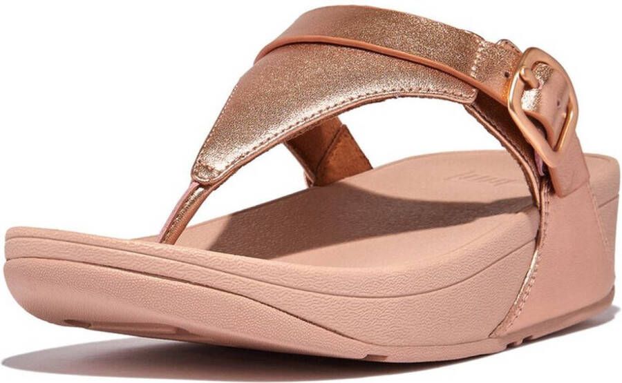 FitFlop Lulu Adjustable Toe Post Leather ROZE