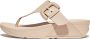 FitFlop Lulu Covered-Buckle Raw-Edge Leather Toe-Thongs BEIGE - Thumbnail 1