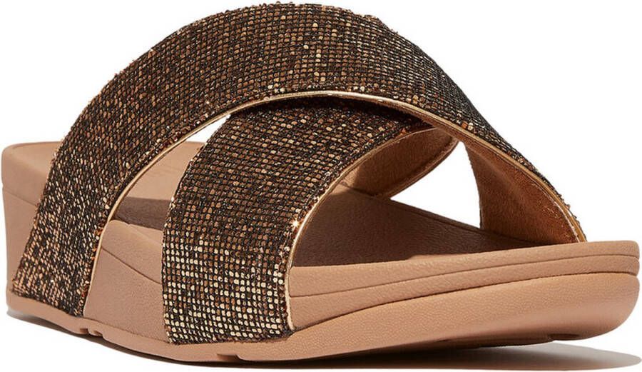 FitFlop Lulu Cross Slide Glitterball GOUD