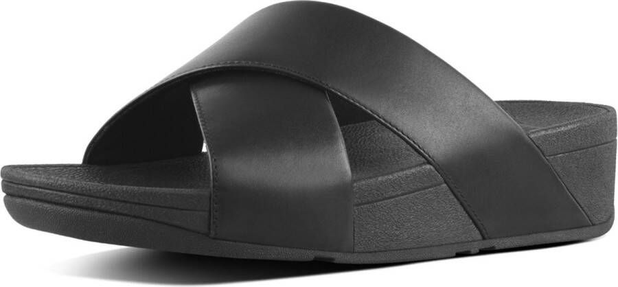 FitFlop ™ Lulu Cross Slide Sandals Leather Black