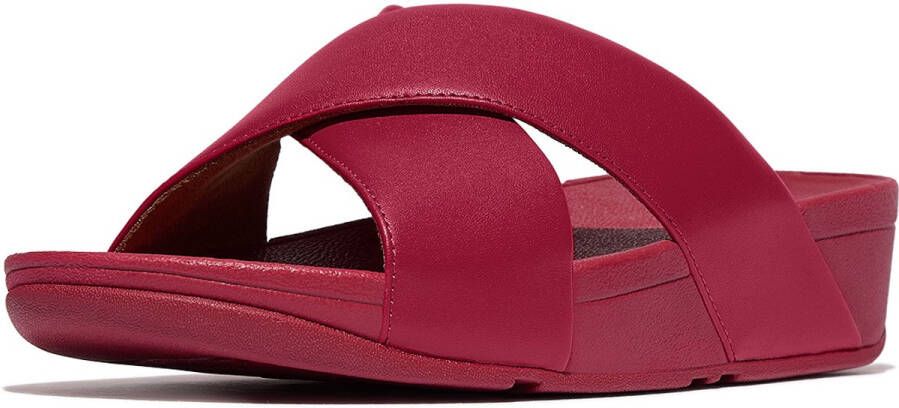 FitFlop Lulu Cross Slide Sandals Leather ROOD