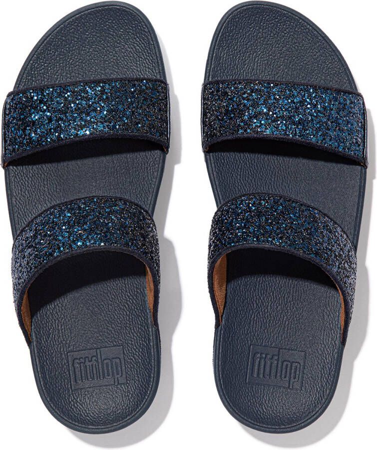 FitFlop Lulu Slide Glitter Sandalen blauw