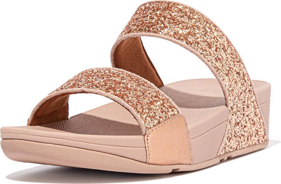 FitFlop Lulu Glitter Slides Slippers ROZE Dames