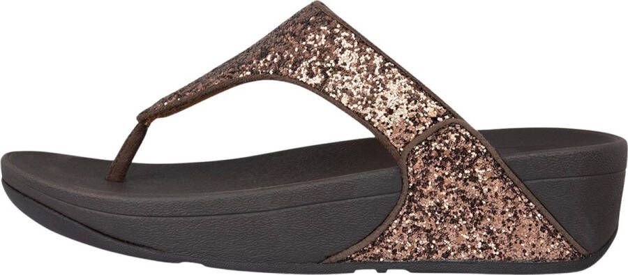 FitFlop Lulu Glitter Toe Thongs PU Glitter Teenslippers donkerbruin - Foto 8