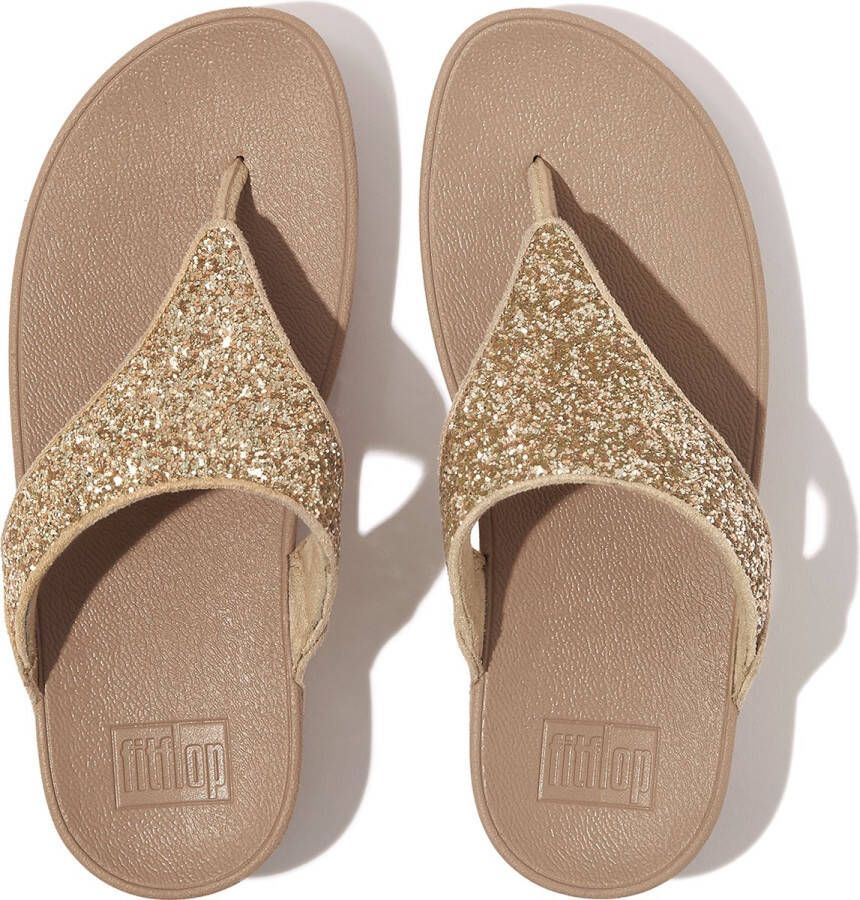 FitFlop Lulu Glitter Toe-Thongs PU Glitter BEIGE