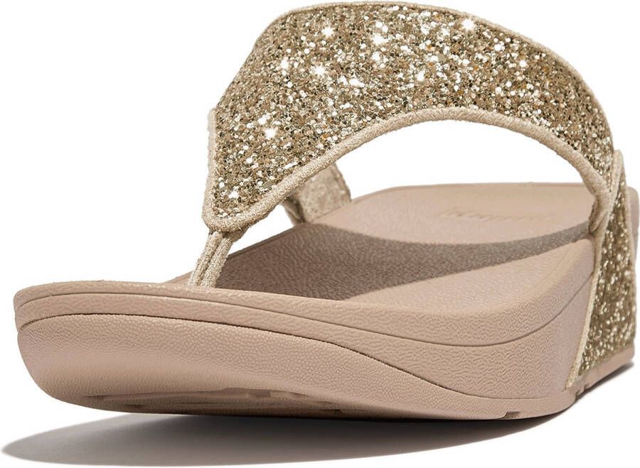 FitFlop Lulu Glitter Toe-Thongs PU Glitter BEIGE