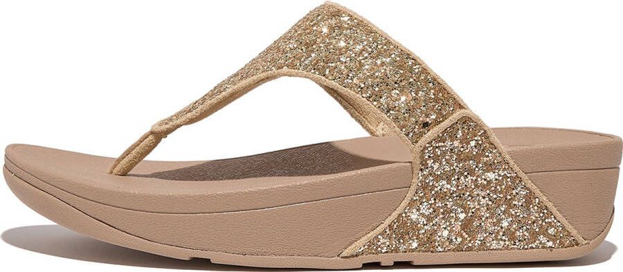 FitFlop Lulu Glitter Toe-Thongs PU Glitter -Slippers BEIGE