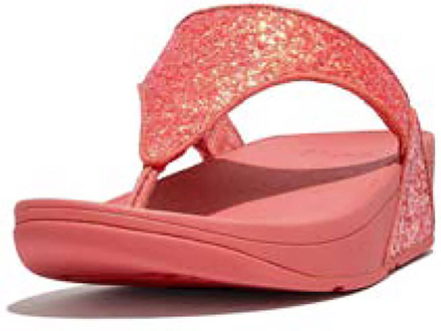 FitFlop Lulu Glitter Toe-Thongs PU Glitter Slippers ROZE Dames