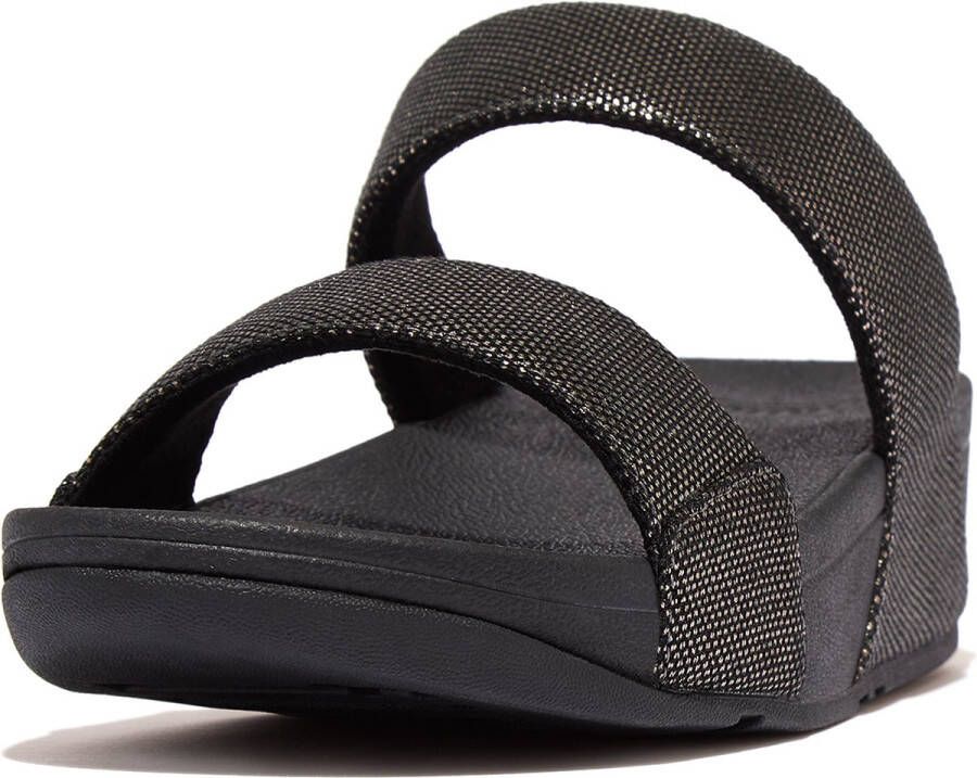 FitFlop Lulu Glitz-Canvas Slides ZWART