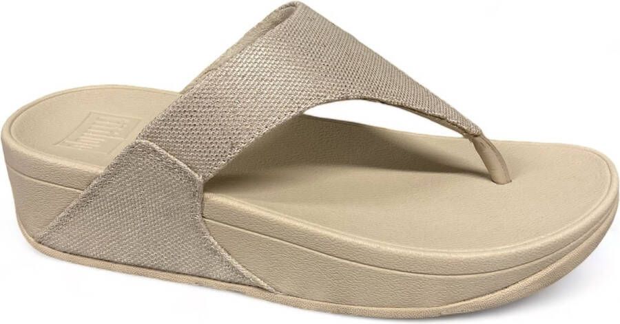 FitFlop Lulu Glitz-Canvas Toe-Post Sandals GOUD