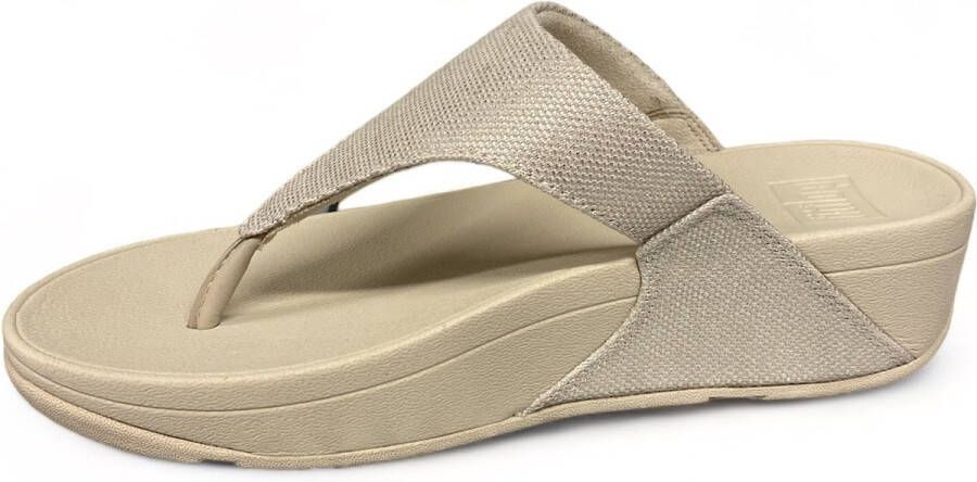 FitFlop Lulu Glitz-Canvas Toe-Post Sandals GOUD