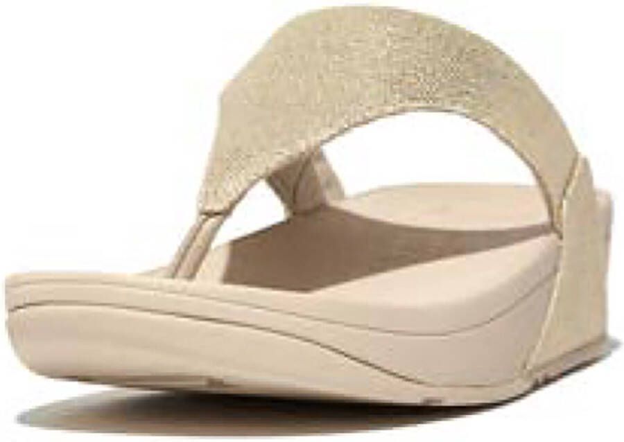 FitFlop Lulu Glitz-Canvas Toe-Post Sandals GOUD