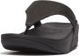 FitFlop Lulu Glitz-Canvas Toe-Post Sandals ZWART - Thumbnail 1