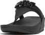 FitFlop Lulu Jewel-Deluxe Leather Toe-Post Sandals ZWART - Thumbnail 1