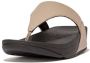 FitFlop Lulu Leather Toepost Slippers Beige Dames - Thumbnail 2