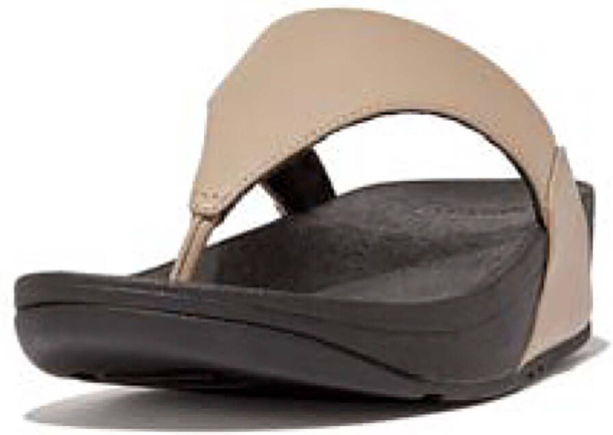 FitFlop Lulu Leather Toepost BEIGE