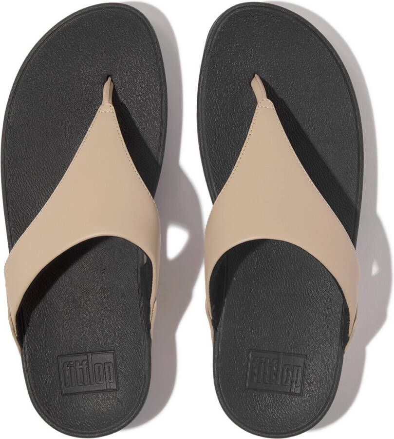 FitFlop Lulu Leather Toepost BEIGE