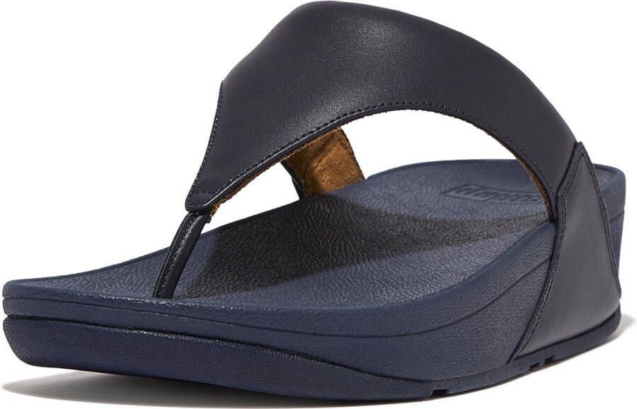 FitFlop Lulu Leather Toepost Slippers Blauw Vrouw - Foto 1