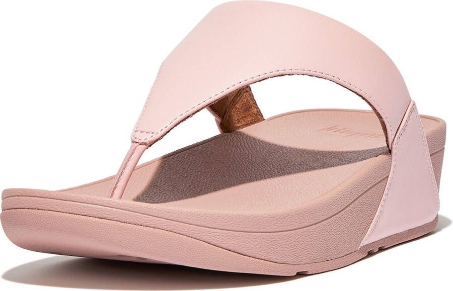 FitFlop Lulu Leather Toepost Slippers Roze Vrouw