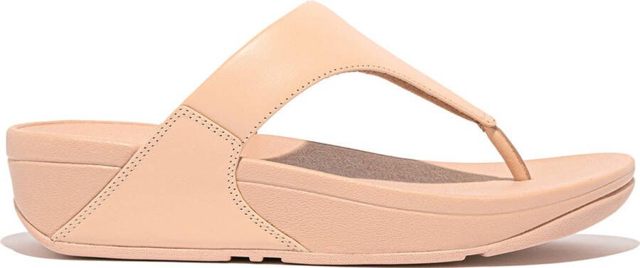 FitFlop Lulu Leather Toepost Vrouwen Beigey Beige