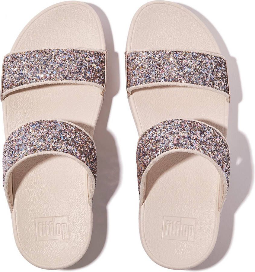 FitFlop Lulu Multi-Tonal Glitter Slides Vrouwen Nude Rose Mix