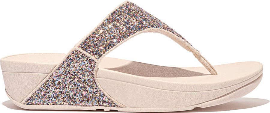 FitFlop Lulu Multi-Tonal Glitter Toe-Post Sandals Vrouwen Nude Rose Mix